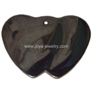 Hematite Double Heart Pendant for Fashion Jewelry Health Gifts
